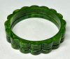 BB7 marbled spinach bakelite daisy spacer bangles